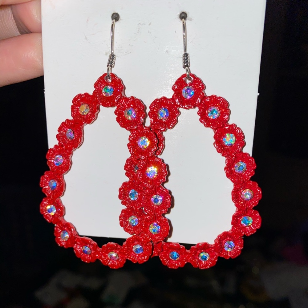 Red teardrop earrings ❤️